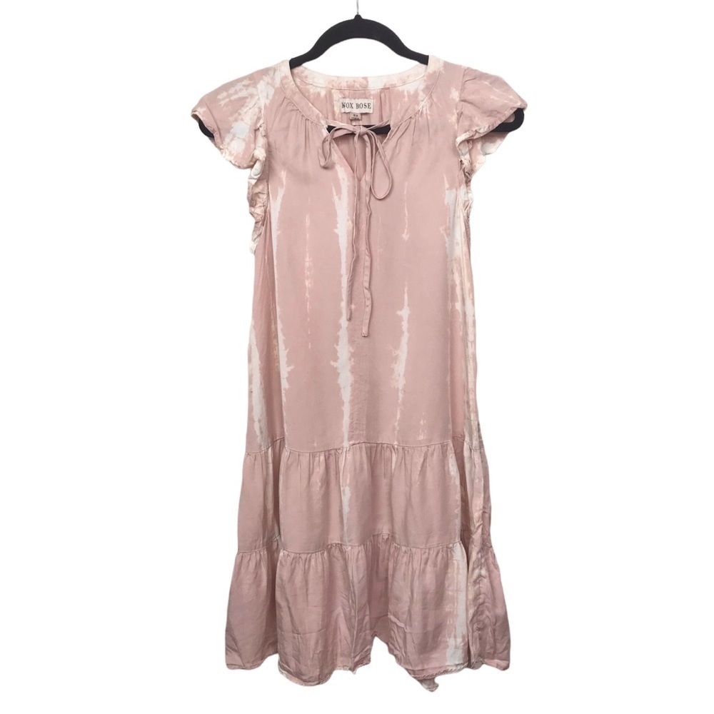Knox Rose Pink Tie Dye Flutter Sleeve Dress XS